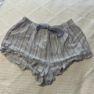 Blue/white striped sleep shorts (s)
